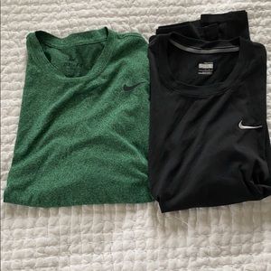2 Nike dri fit short sleeved shirts